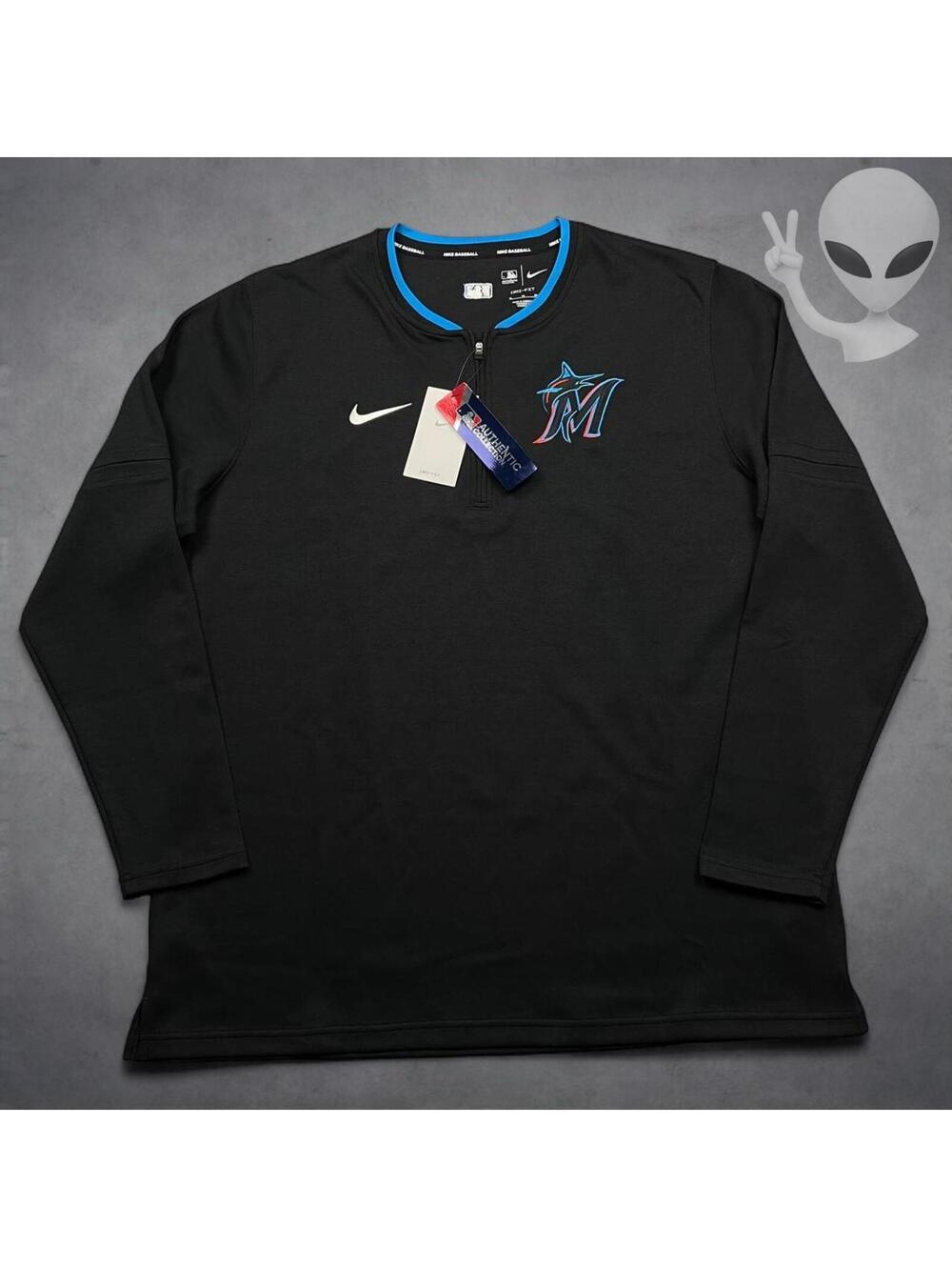 Nike Miami Marlons MLB Long Sleeve Quarterzip Shirt XL NWT - Picture 2 of 7